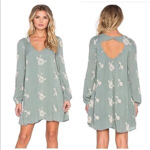 Free People Emma Austin Misty Teal Swing Dress